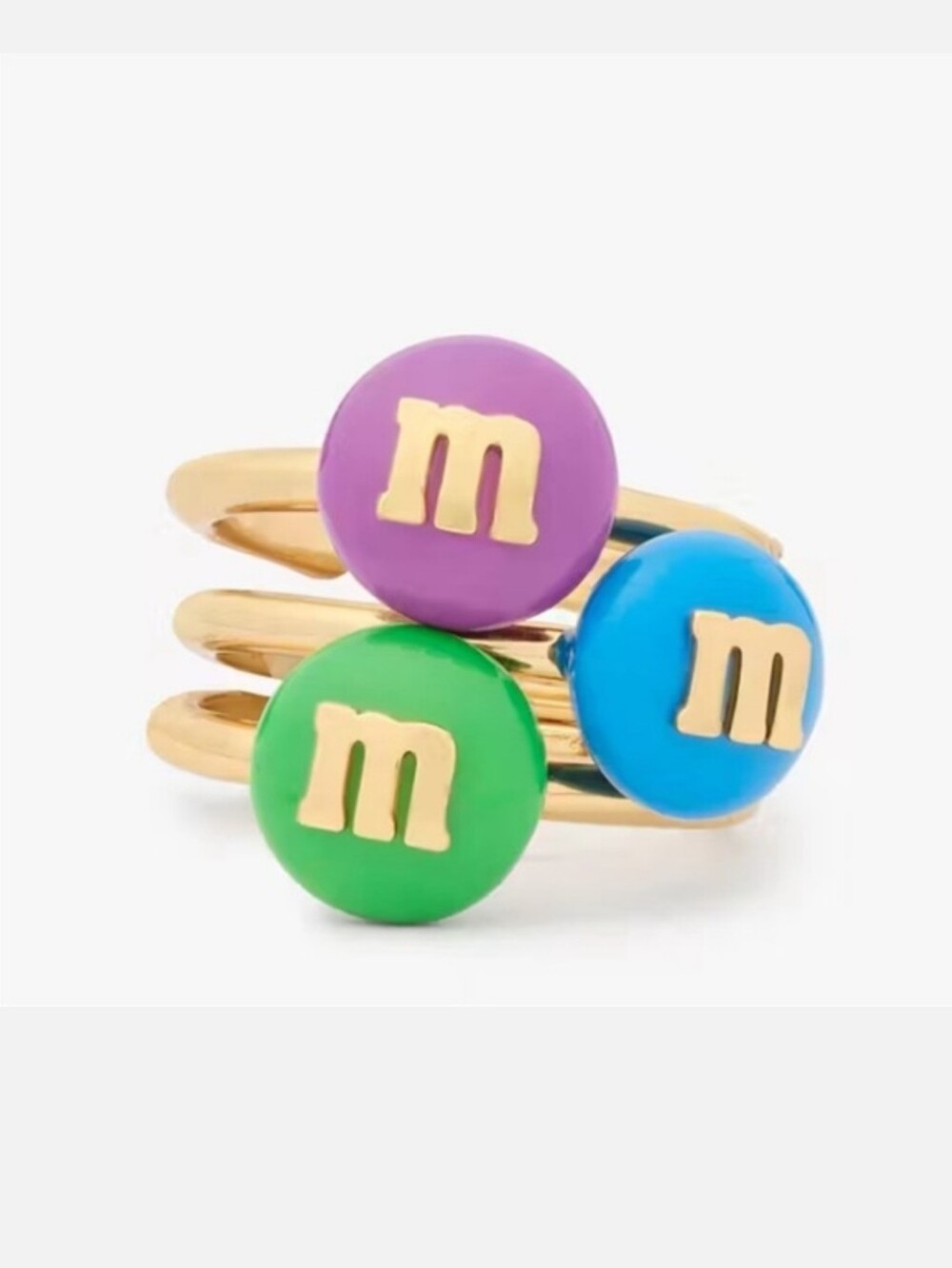 Kate Spade M&M Stacking Ring Set of 3 Color: Cool New m&m's Size 7